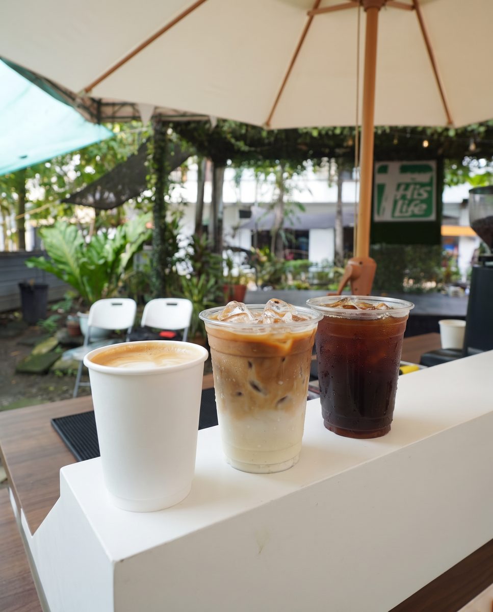 Hot and iced drinks from the cart